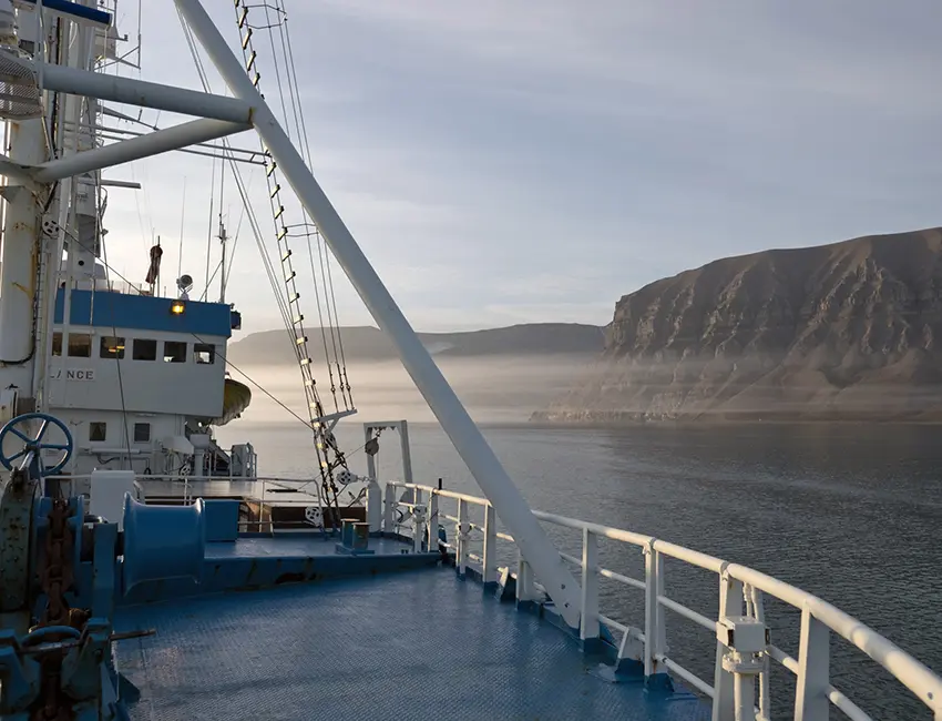 Lance_Billefjorden_Oct2017 RV Lance in Billefjorden, October 2017, during an AGF-214 research cruise. Photo: Inger Lise Næss/UNIS