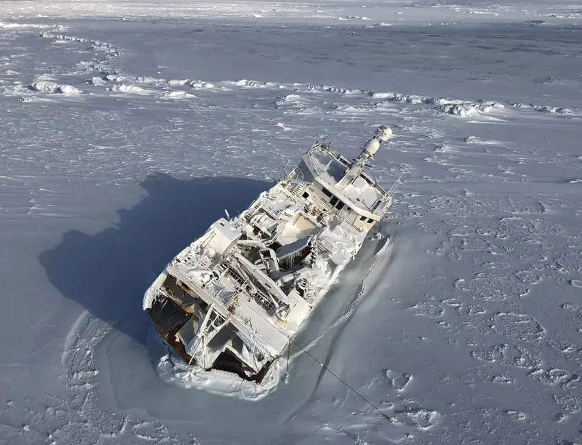 Northguider._850pxjpg The trawler "Northguider" shipwrecked in Hinlopenstretet in late December 2018. Photo: The Governor of Svalbard.
