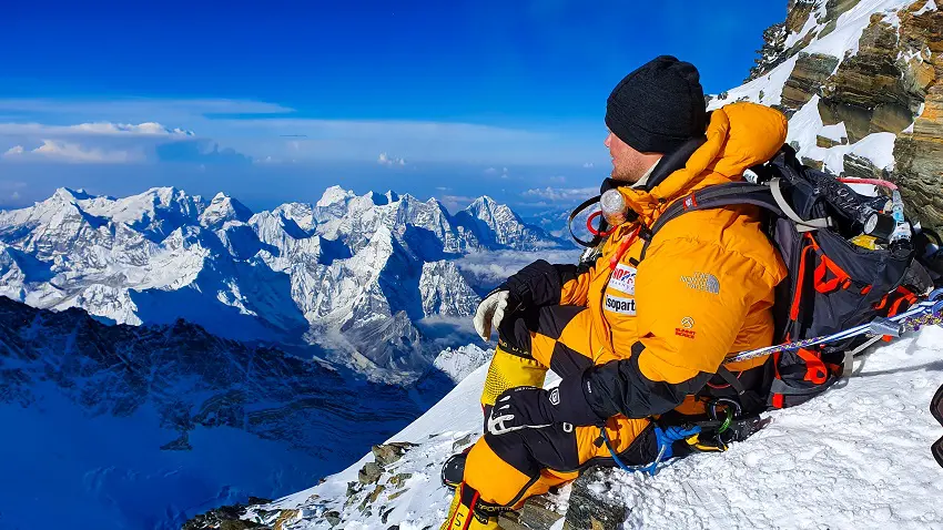ThomasLone4 Thomas Lone at South Summit, Mount Everest