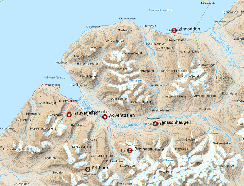 UNIS_weather-stations Map of UNIS weather stations