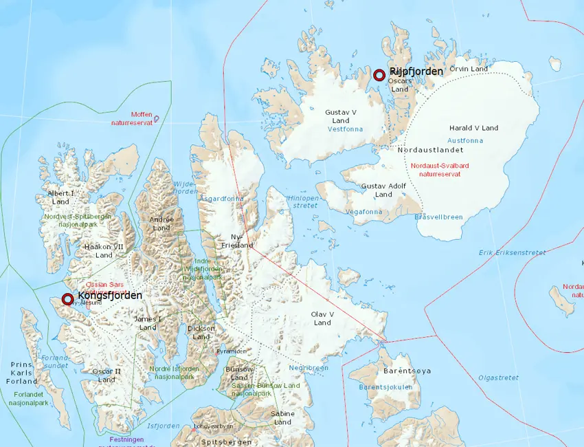 Northern Svalbard Map of Northern Svalbard