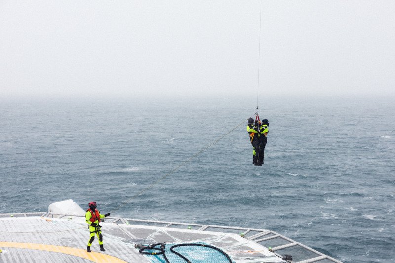 Rescue drill during the field cruise with Polarsyssel. AGF-211 students training on SAR operations in Arctic conditions